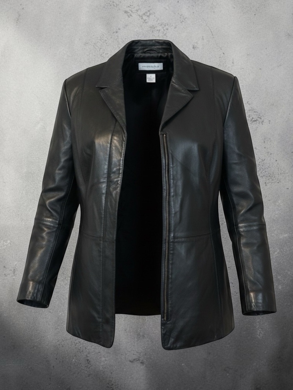 Preston & York Black Leather Men's Blazer Jacket